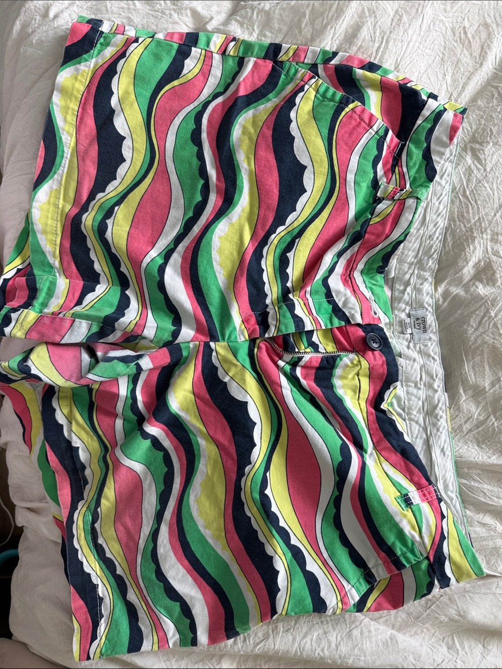 crown & ivy Multicolor Wavy Stripe Bermuda Shorts